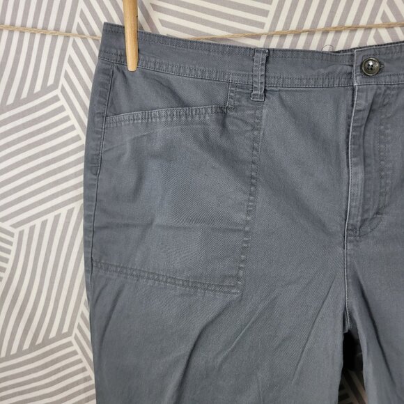 Gloria Vanderbilt Chino Crop Pants Plus Size 22W 22 Capris Grey Gray Womens - Picture 2 of 5